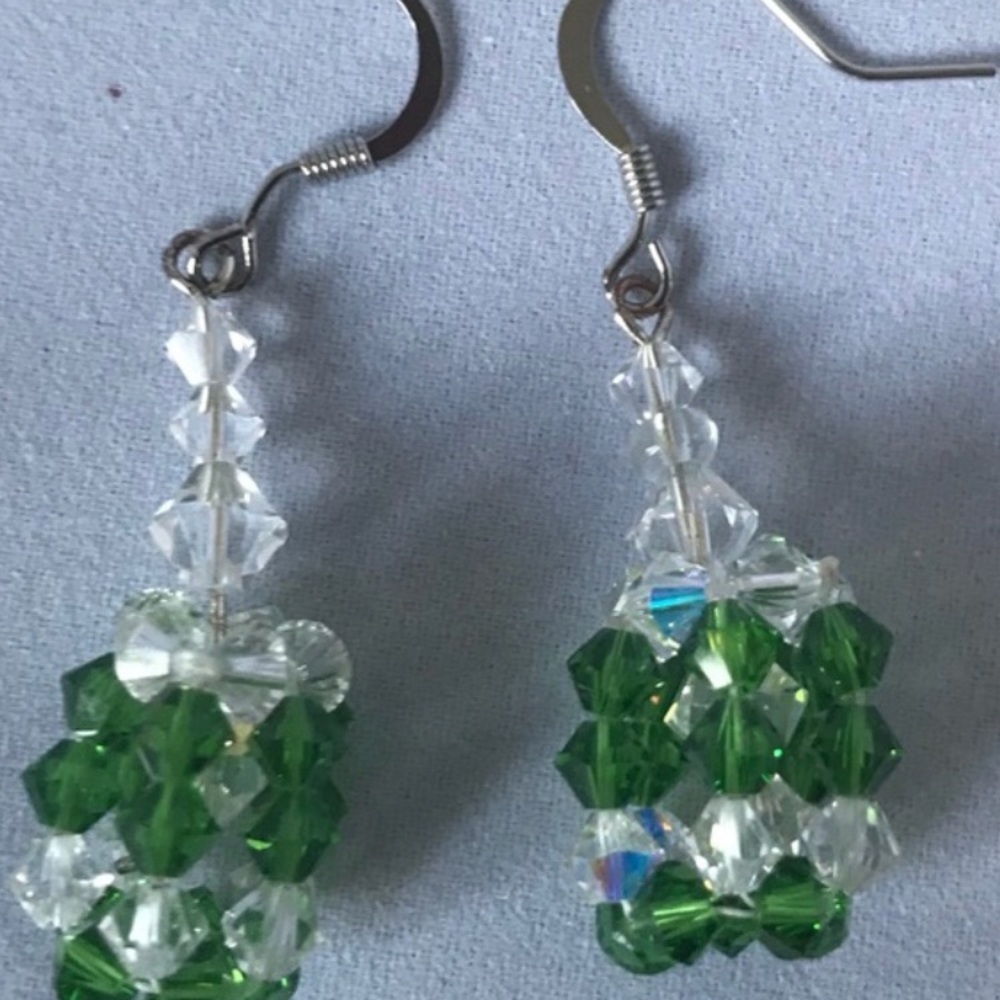 Green Crystal earrings
